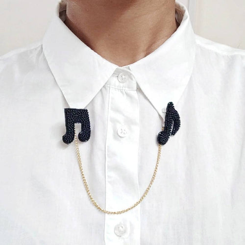 Musical Note Collar Pins